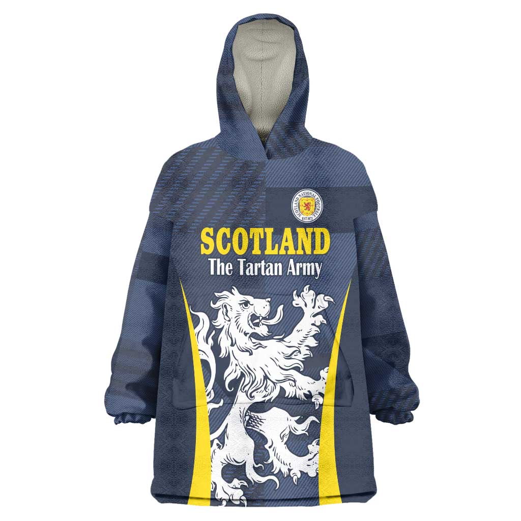 Custom Scotland Football Wearable Blanket Hoodie Scottish Lion Rampant Tartan Fan - Wonder Print Shop