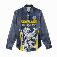Custom Scotland Football Women Casual Shirt Scottish Lion Rampant Tartan Fan - Wonder Print Shop