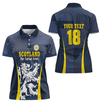 Custom Scotland Football Women Polo Shirt Scottish Lion Rampant Tartan Fan - Wonder Print Shop