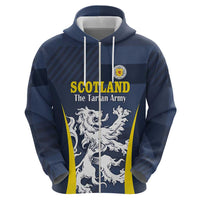Custom Scotland Football Zip Hoodie Scottish Lion Rampant Tartan Fan - Wonder Print Shop