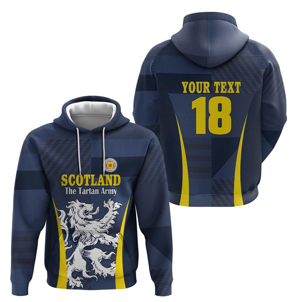 Custom Scotland Football Zip Hoodie Scottish Lion Rampant Tartan Fan - Wonder Print Shop