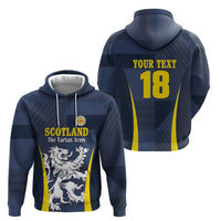 Custom Scotland Football Zip Hoodie Scottish Lion Rampant Tartan Fan - Wonder Print Shop