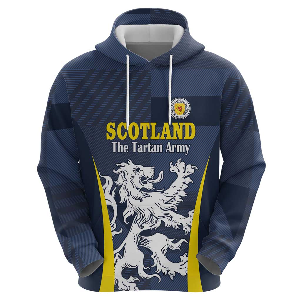 Custom Scotland Football Zip Hoodie Scottish Lion Rampant Tartan Fan - Wonder Print Shop