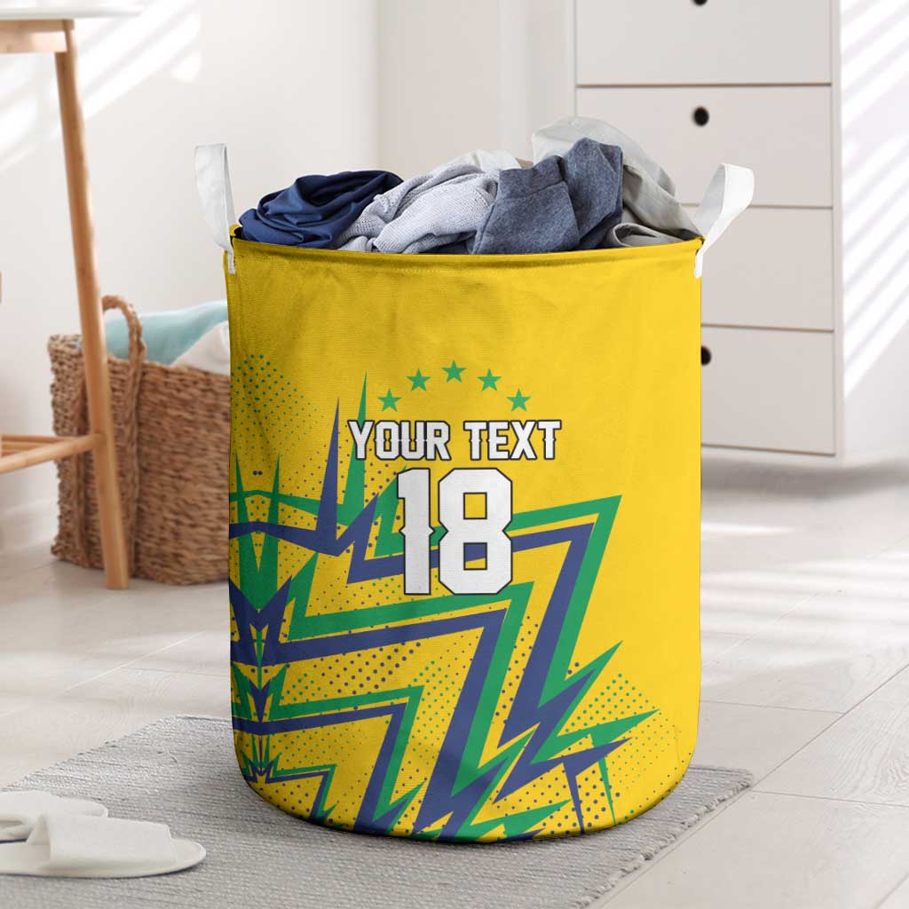 Custom Brazil Football Spirit Laundry Basket Selecao Canarinho Sporty Style - Wonder Print Shop