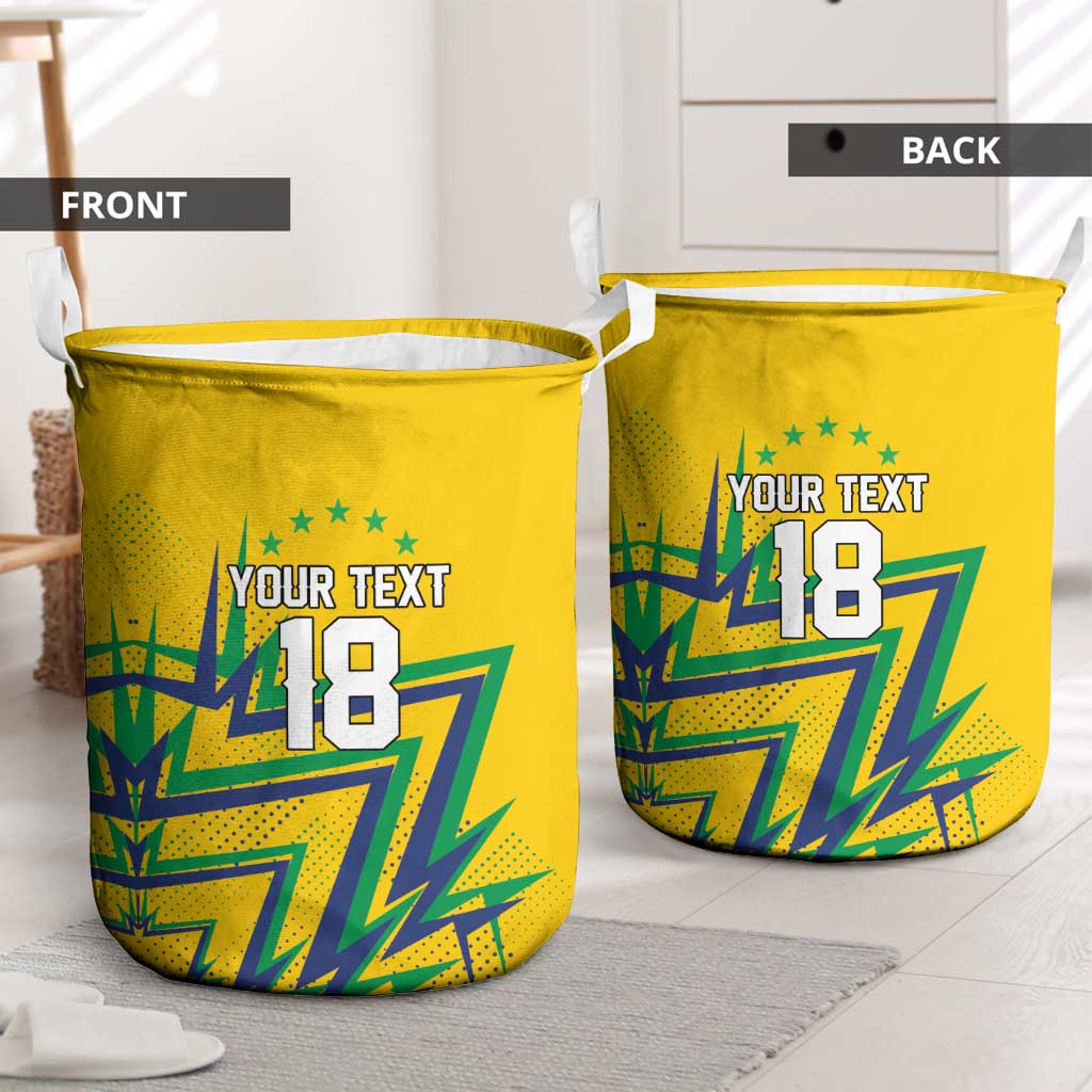 Custom Brazil Football Spirit Laundry Basket Selecao Canarinho Sporty Style - Wonder Print Shop