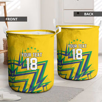 Custom Brazil Football Spirit Laundry Basket Selecao Canarinho Sporty Style - Wonder Print Shop
