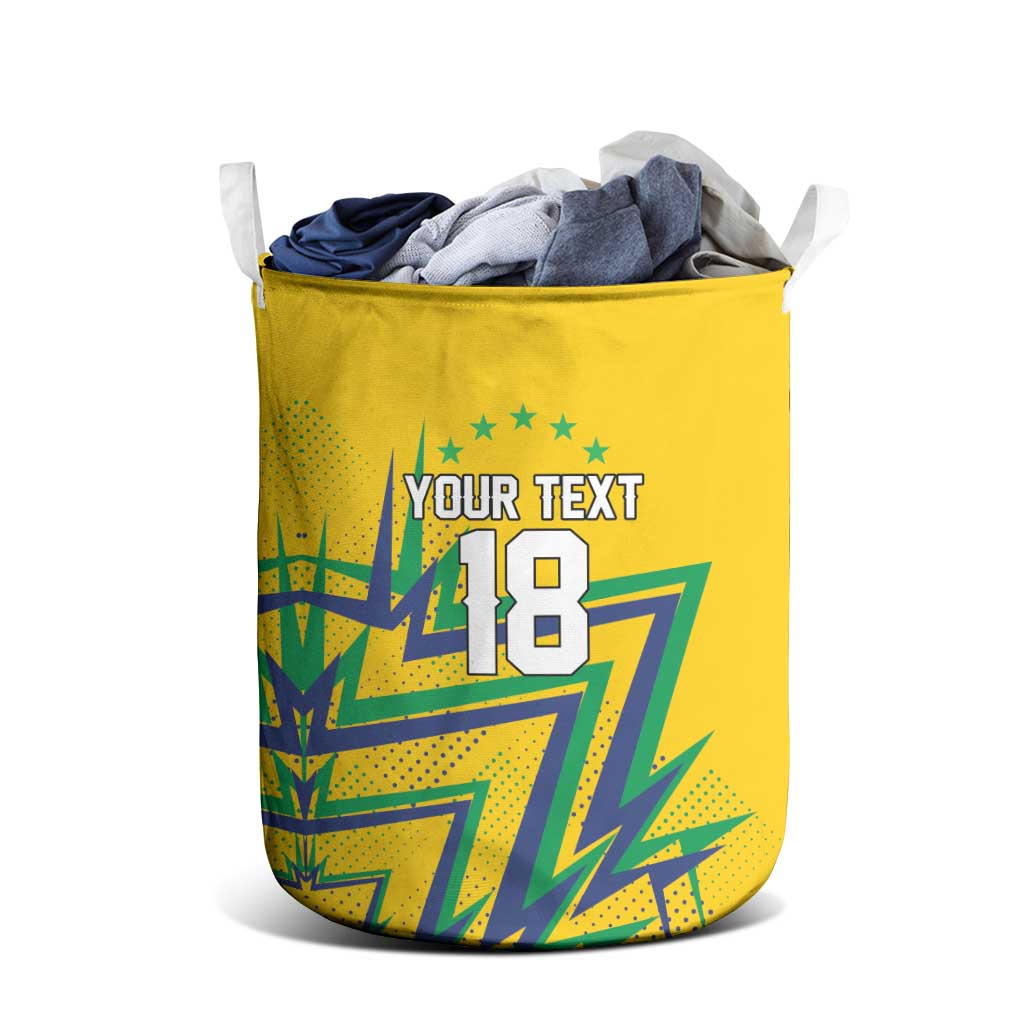 Custom Brazil Football Spirit Laundry Basket Selecao Canarinho Sporty Style - Wonder Print Shop