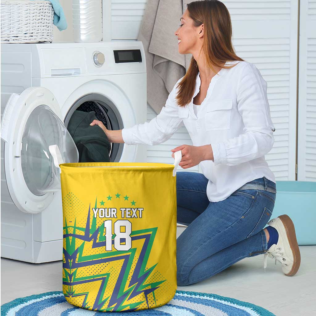 Custom Brazil Football Spirit Laundry Basket Selecao Canarinho Sporty Style - Wonder Print Shop