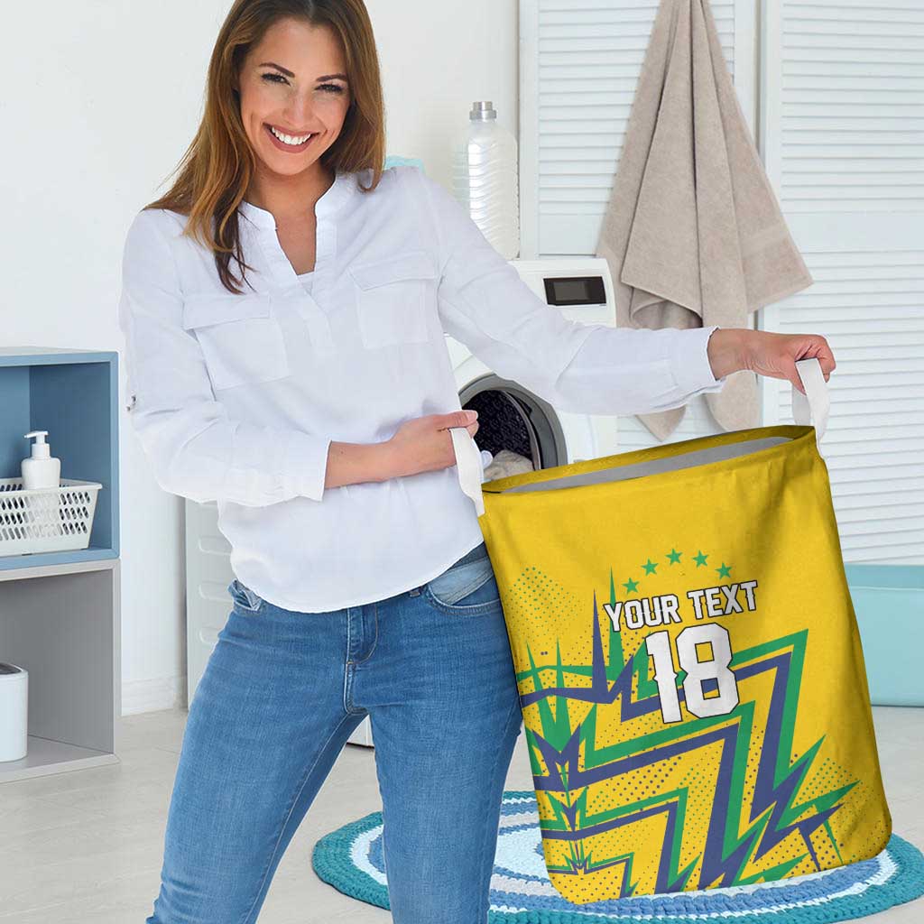 Custom Brazil Football Spirit Laundry Basket Selecao Canarinho Sporty Style - Wonder Print Shop
