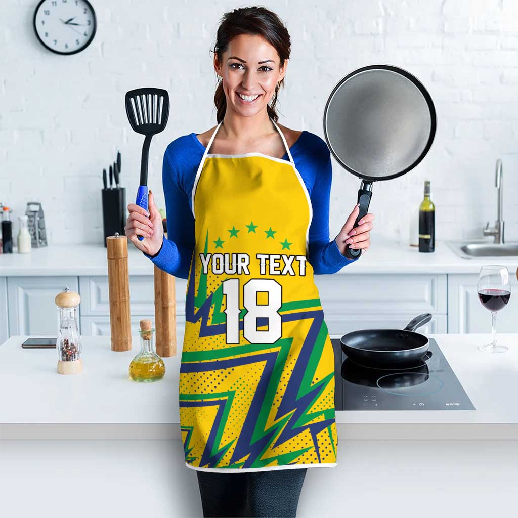Custom Brazil Football Spirit Apron Selecao Canarinho Sporty Style - Wonder Print Shop