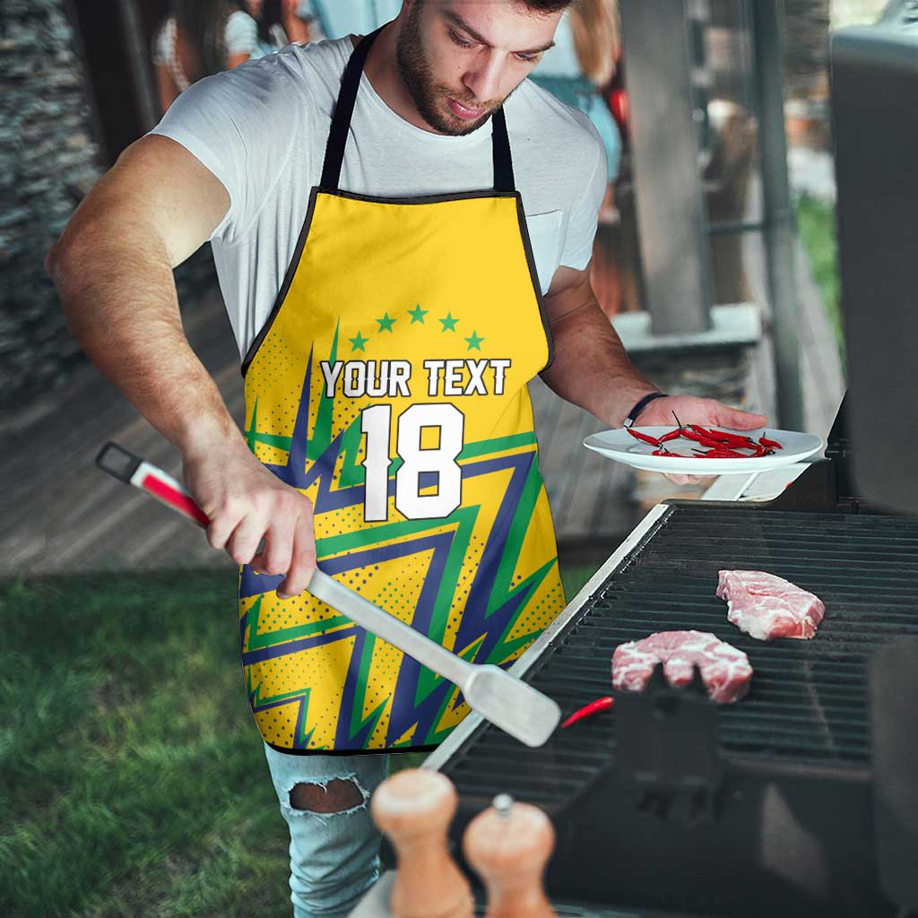 Custom Brazil Football Spirit Apron Selecao Canarinho Sporty Style - Wonder Print Shop