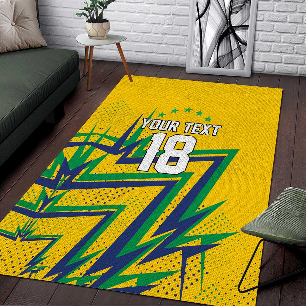Custom Brazil Football Spirit Area Rug Selecao Canarinho Sporty Style - Wonder Print Shop
