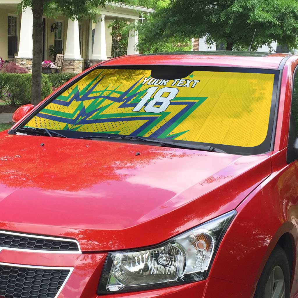 Custom Brazil Football Spirit Auto Sun Shade Selecao Canarinho Sporty Style - Wonder Print Shop