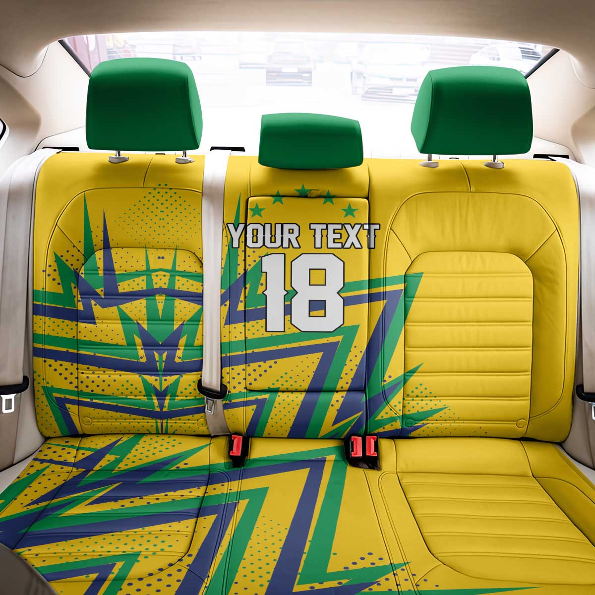 Custom Brazil Football Spirit Back Car Seat Cover Selecao Canarinho Sporty Style - Wonder Print Shop