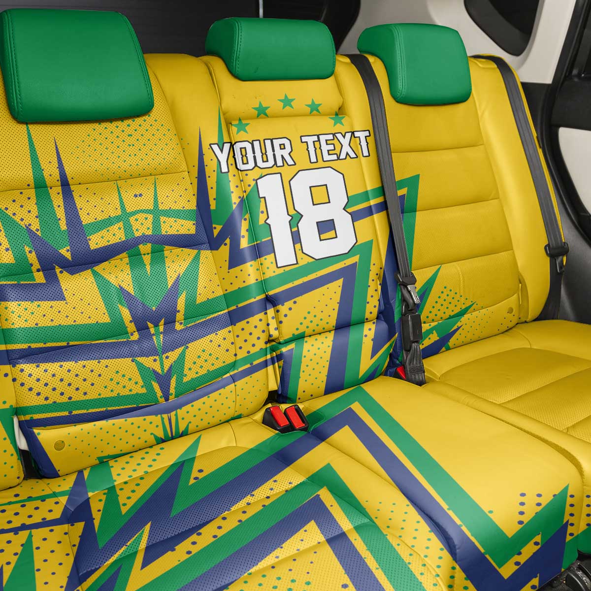 Custom Brazil Football Spirit Back Car Seat Cover Selecao Canarinho Sporty Style - Wonder Print Shop