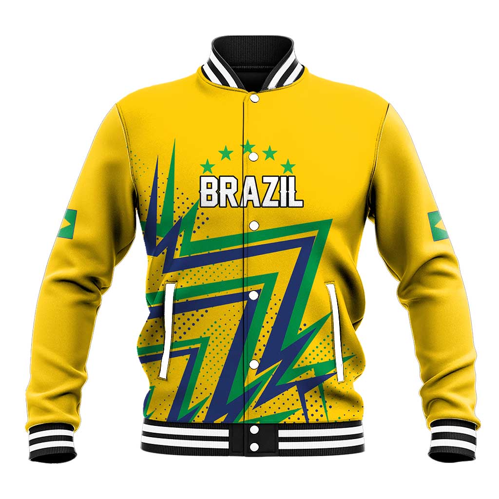Custom Brazil Football Spirit Baseball Jacket Selecao Canarinho Sporty Style - Wonder Print Shop