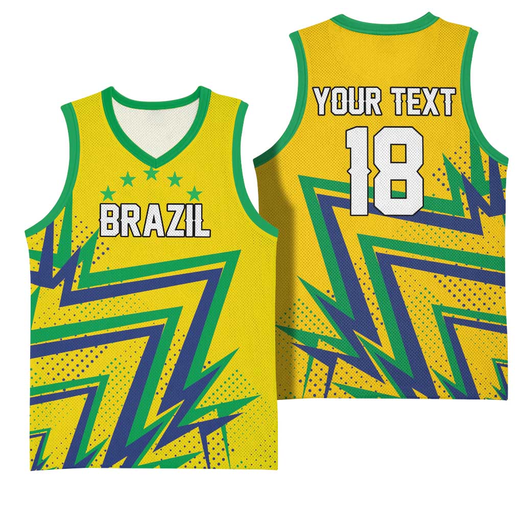 Custom Brazil Football Spirit Basketball Jersey Selecao Canarinho Sporty Style - Wonder Print Shop