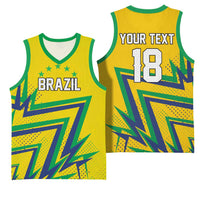 Custom Brazil Football Spirit Basketball Jersey Selecao Canarinho Sporty Style - Wonder Print Shop