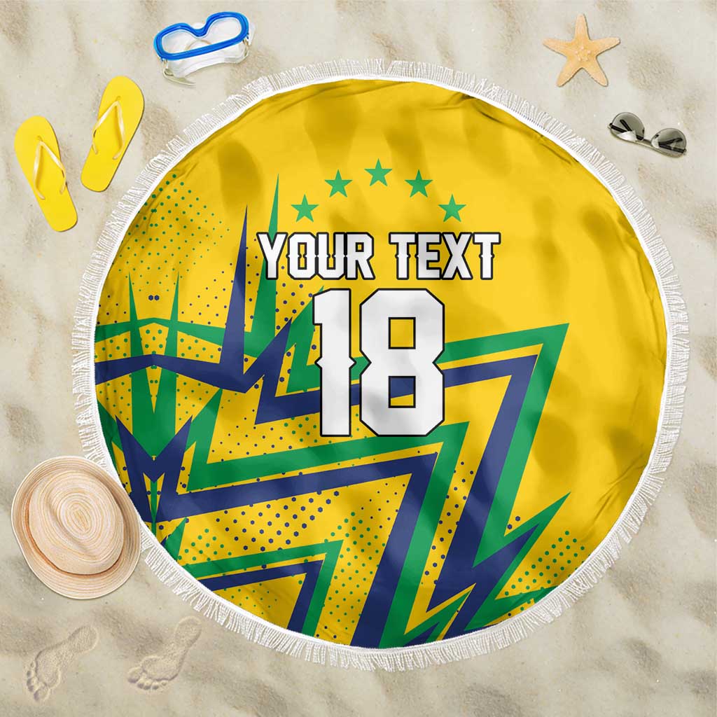 Custom Brazil Football Spirit Beach Blanket Selecao Canarinho Sporty Style - Wonder Print Shop