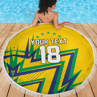 Custom Brazil Football Spirit Beach Blanket Selecao Canarinho Sporty Style - Wonder Print Shop