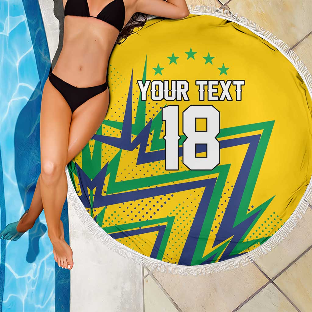 Custom Brazil Football Spirit Beach Blanket Selecao Canarinho Sporty Style - Wonder Print Shop