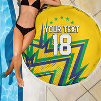 Custom Brazil Football Spirit Beach Blanket Selecao Canarinho Sporty Style - Wonder Print Shop