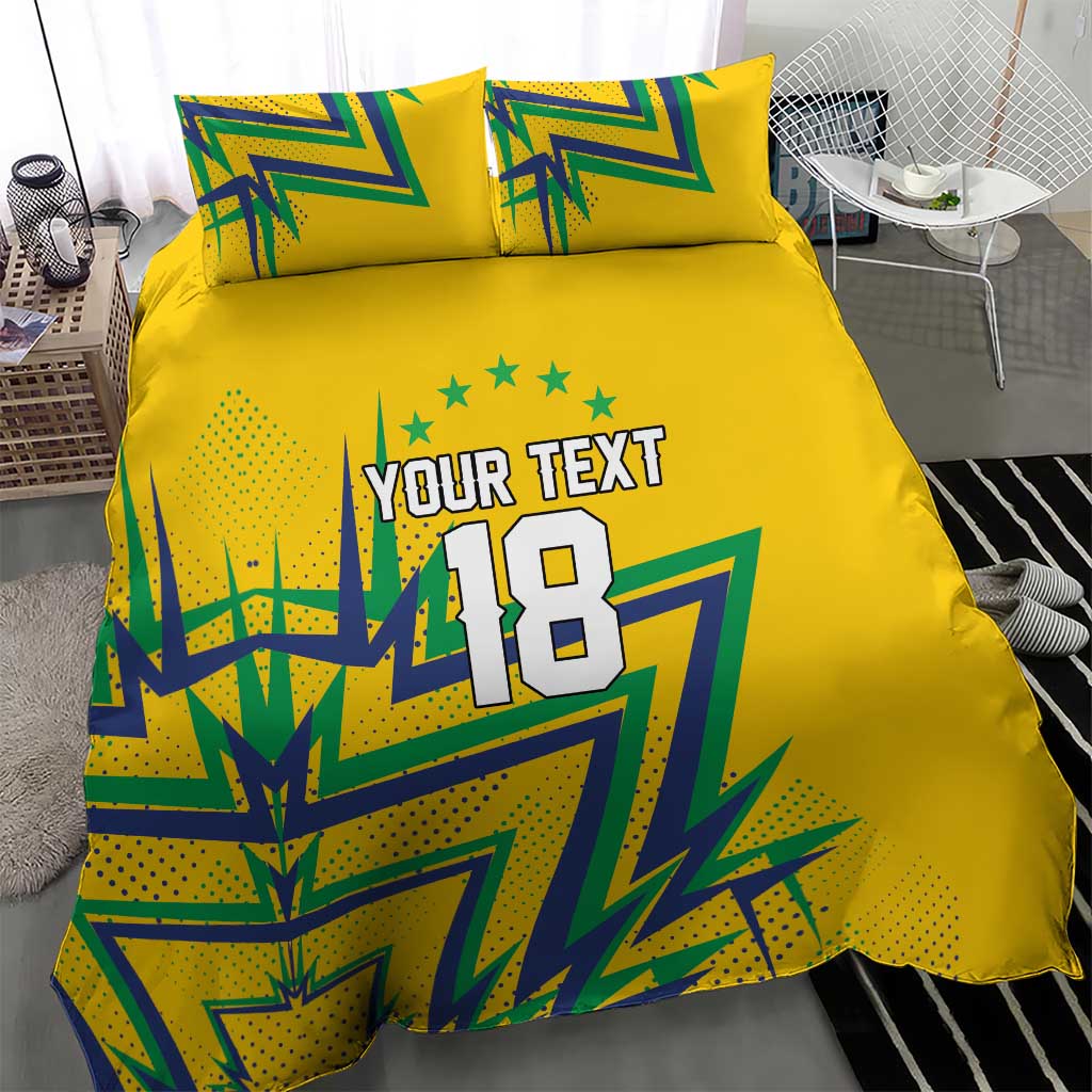 Custom Brazil Football Spirit Bedding Set Selecao Canarinho Sporty Style - Wonder Print Shop