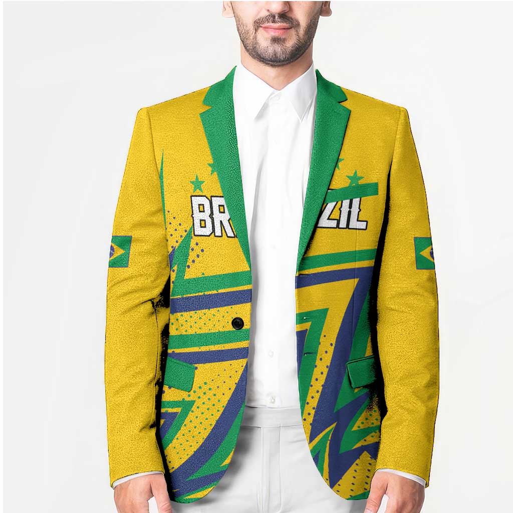 Custom Brazil Football Spirit Blazer Selecao Canarinho Sporty Style - Wonder Print Shop