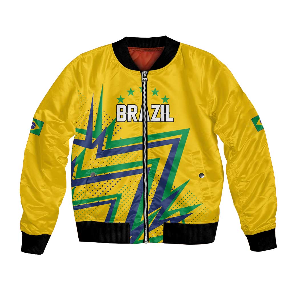 Custom Brazil Football Spirit Bomber Jacket Selecao Canarinho Sporty Style - Wonder Print Shop