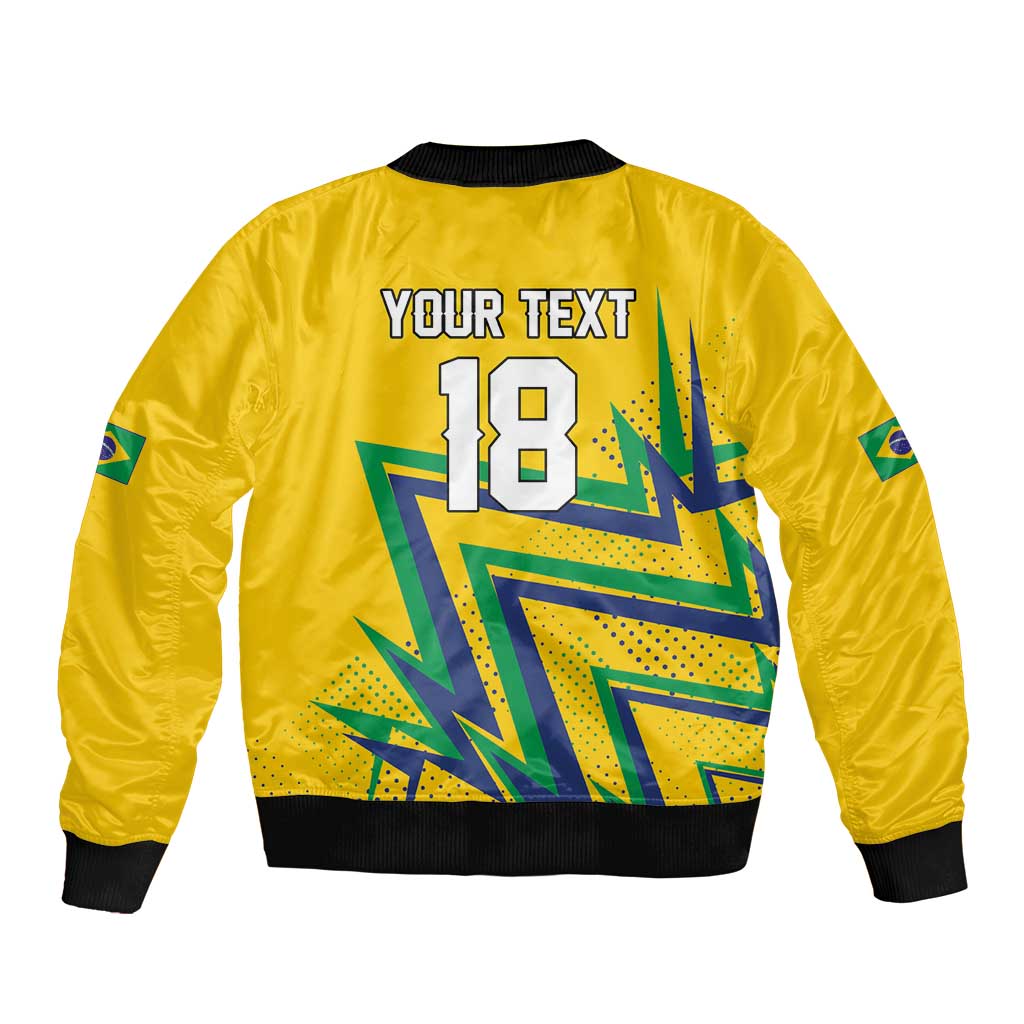 Custom Brazil Football Spirit Bomber Jacket Selecao Canarinho Sporty Style - Wonder Print Shop
