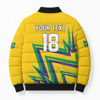 Custom Brazil Football Spirit Bomber Puffer Jacket Selecao Canarinho Sporty Style - Wonder Print Shop