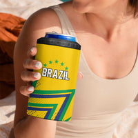 Custom Brazil Football Spirit 4 in 1 Can Cooler Tumbler Selecao Canarinho Sporty Style - Wonder Print Shop