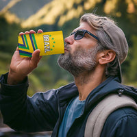 Custom Brazil Football Spirit 4 in 1 Can Cooler Tumbler Selecao Canarinho Sporty Style - Wonder Print Shop