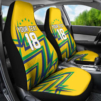 Custom Brazil Football Spirit Car Seat Cover Selecao Canarinho Sporty Style - Wonder Print Shop