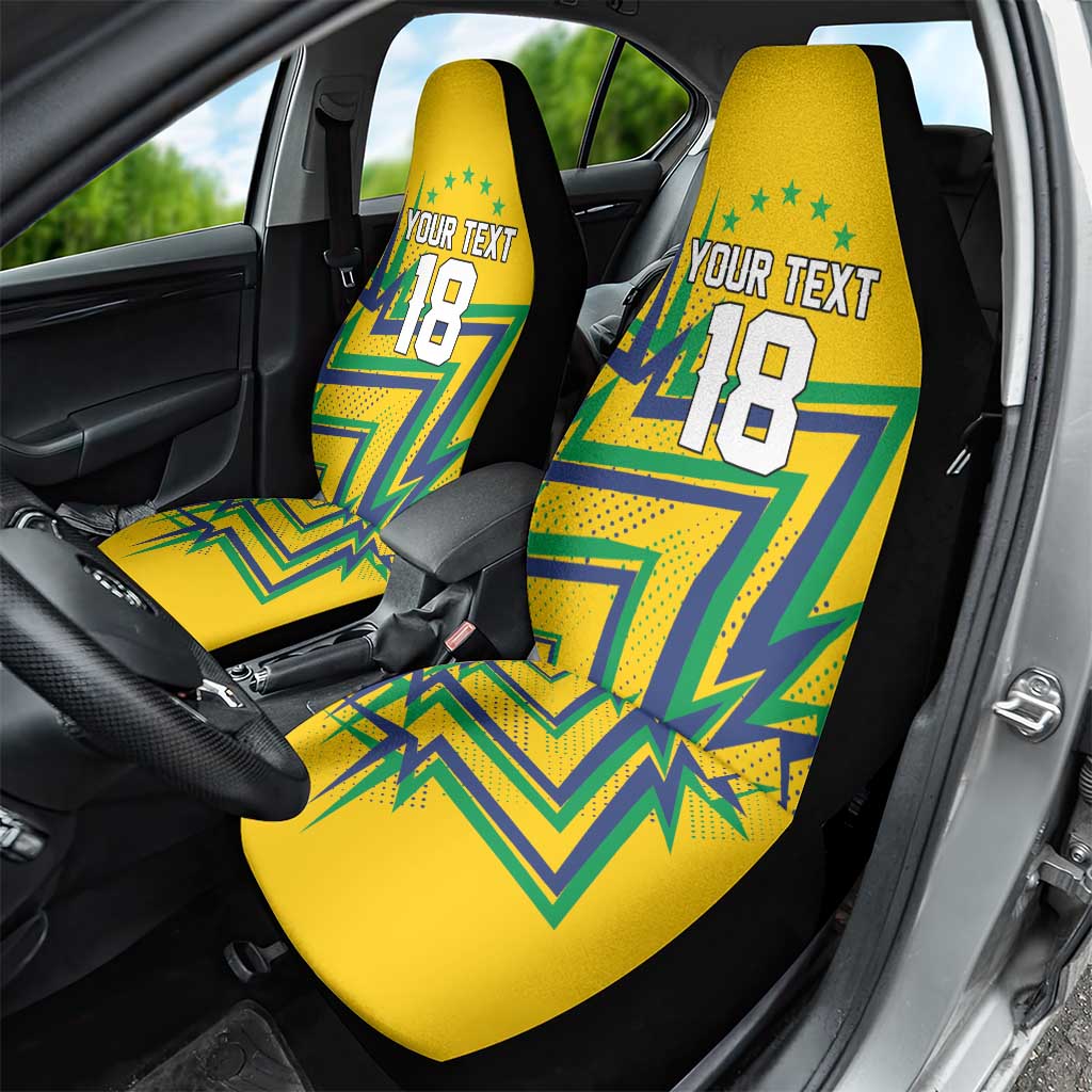 Custom Brazil Football Spirit Car Seat Cover Selecao Canarinho Sporty Style - Wonder Print Shop