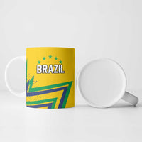 Custom Brazil Football Spirit Ceramic Mug Selecao Canarinho Sporty Style - Wonder Print Shop