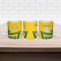 Custom Brazil Football Spirit Ceramic Mug Selecao Canarinho Sporty Style - Wonder Print Shop