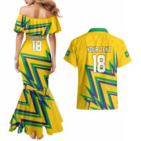 Custom Brazil Football Spirit Couples Matching Mermaid Dress and Hawaiian Shirt Selecao Canarinho Sporty Style - Wonder Print Shop