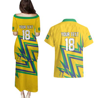 Custom Brazil Football Spirit Couples Matching Puletasi and Hawaiian Shirt Selecao Canarinho Sporty Style - Wonder Print Shop