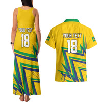 Custom Brazil Football Spirit Couples Matching Tank Maxi Dress and Hawaiian Shirt Selecao Canarinho Sporty Style - Wonder Print Shop