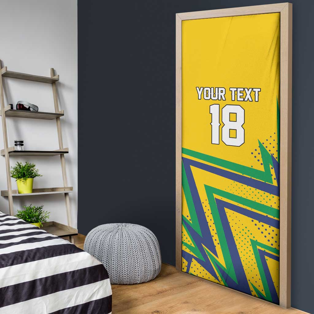 Custom Brazil Football Spirit Door Cover Selecao Canarinho Sporty Style - Wonder Print Shop