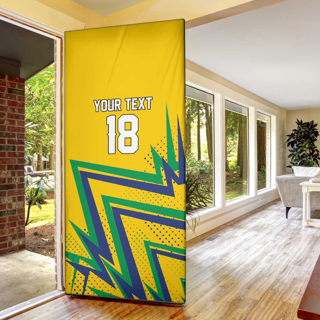 Custom Brazil Football Spirit Door Cover Selecao Canarinho Sporty Style - Wonder Print Shop