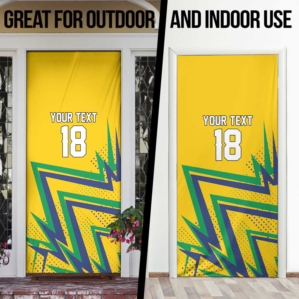 Custom Brazil Football Spirit Door Cover Selecao Canarinho Sporty Style - Wonder Print Shop
