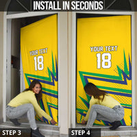Custom Brazil Football Spirit Door Cover Selecao Canarinho Sporty Style - Wonder Print Shop