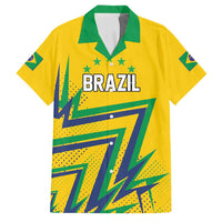 Custom Brazil Football Spirit Family Matching Off The Shoulder Long Sleeve Dress and Hawaiian Shirt Selecao Canarinho Sporty Style - Wonder Print Shop