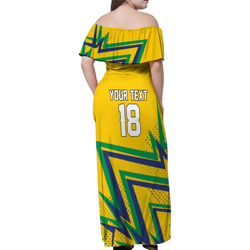 Custom Brazil Football Spirit Family Matching Off Shoulder Maxi Dress and Hawaiian Shirt Selecao Canarinho Sporty Style - Wonder Print Shop