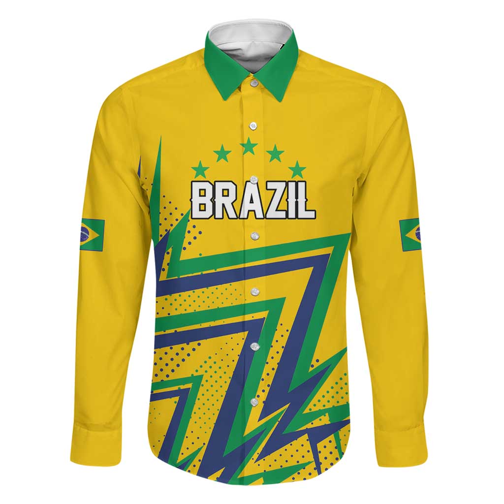 Custom Brazil Football Spirit Family Matching Off Shoulder Short Dress and Hawaiian Shirt Selecao Canarinho Sporty Style - Wonder Print Shop