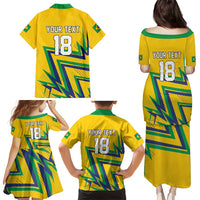 Custom Brazil Football Spirit Family Matching Puletasi and Hawaiian Shirt Selecao Canarinho Sporty Style - Wonder Print Shop