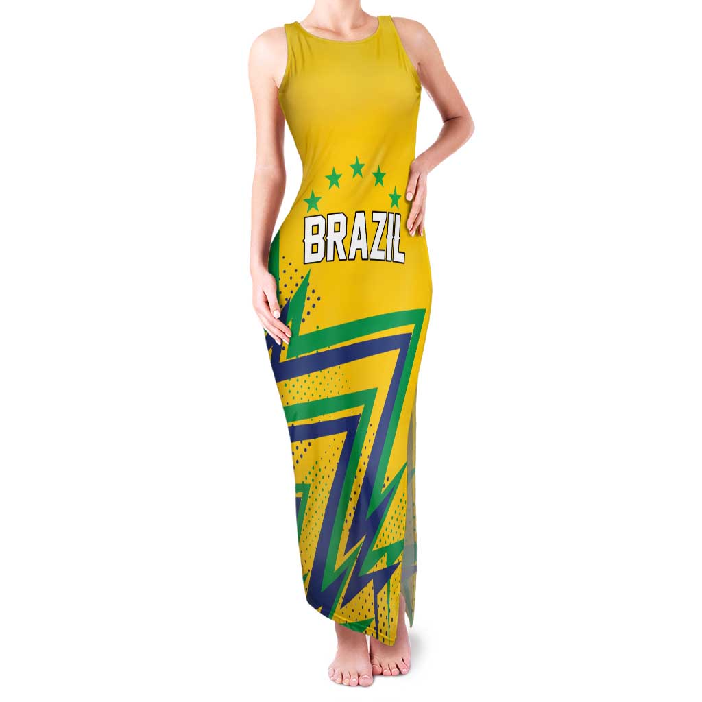 Custom Brazil Football Spirit Family Matching Tank Maxi Dress and Hawaiian Shirt Selecao Canarinho Sporty Style - Wonder Print Shop