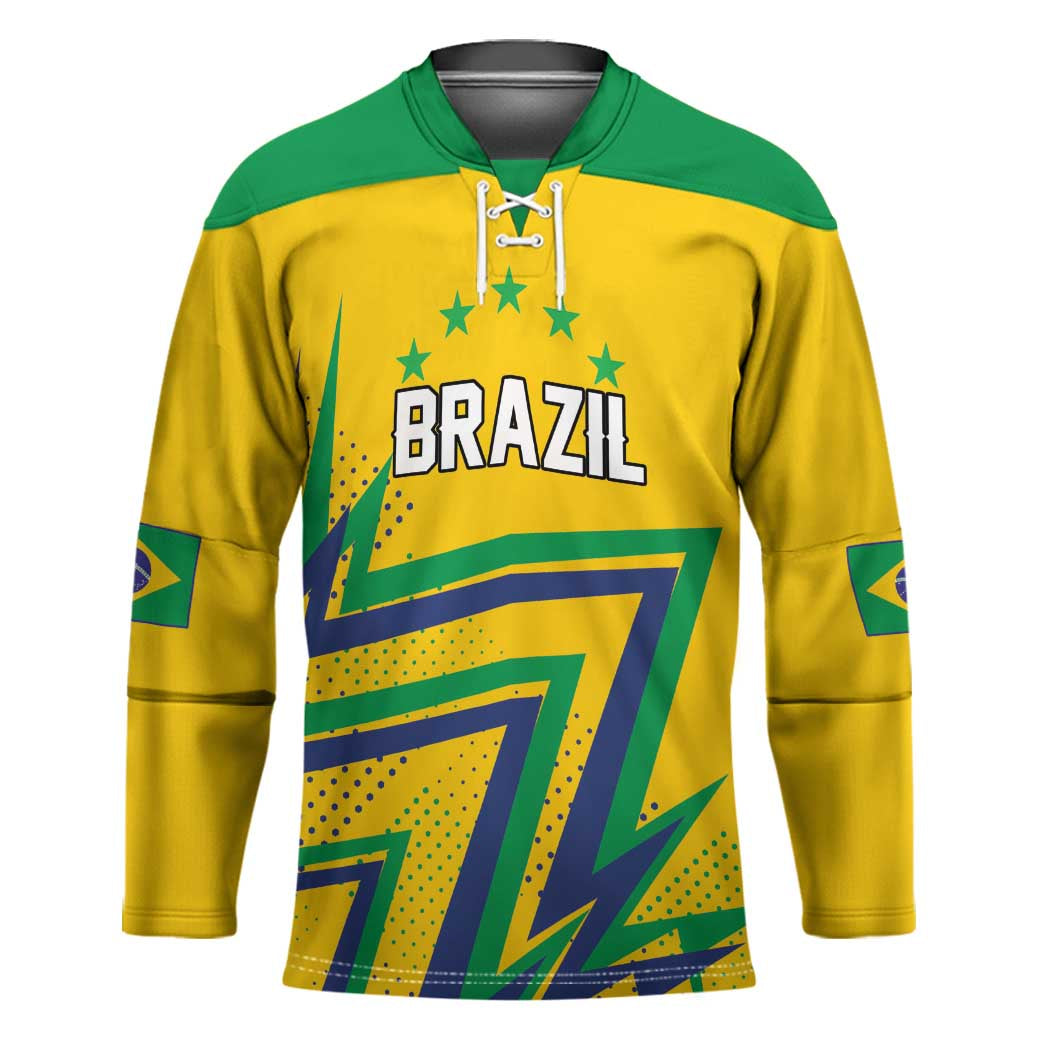 Custom Brazil Football Spirit Hockey Jersey Selecao Canarinho Sporty Style - Wonder Print Shop